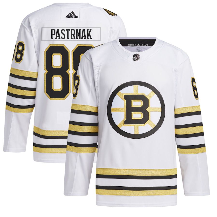 Men Boston Bruins #88 David Pastrnak adidas White Primegreen Authentic Pro Player NHL Jersey